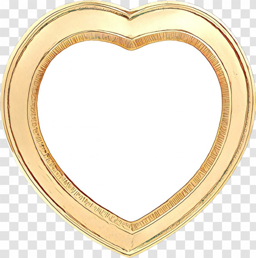 Heart Mirror Brass Metal Transparent PNG