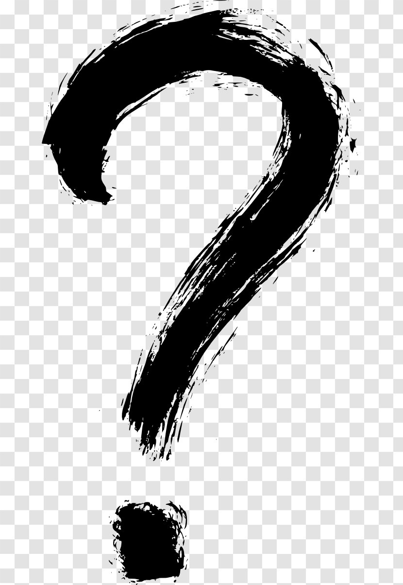 Question Mark - Black And White - Ink Strokes Transparent PNG