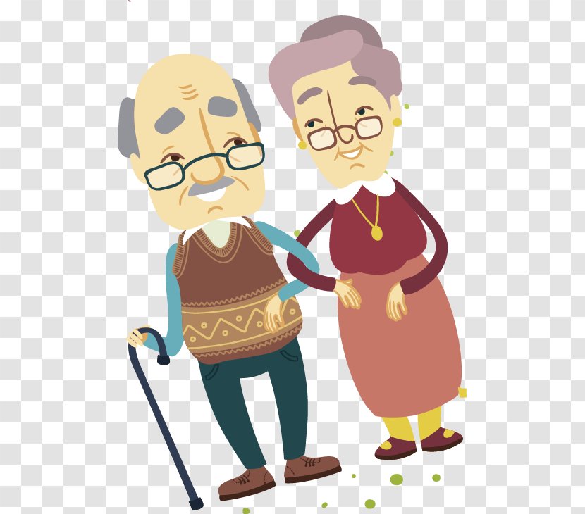 Family Child Interpersonal Relationship Illustration - Elderly Couple Transparent PNG