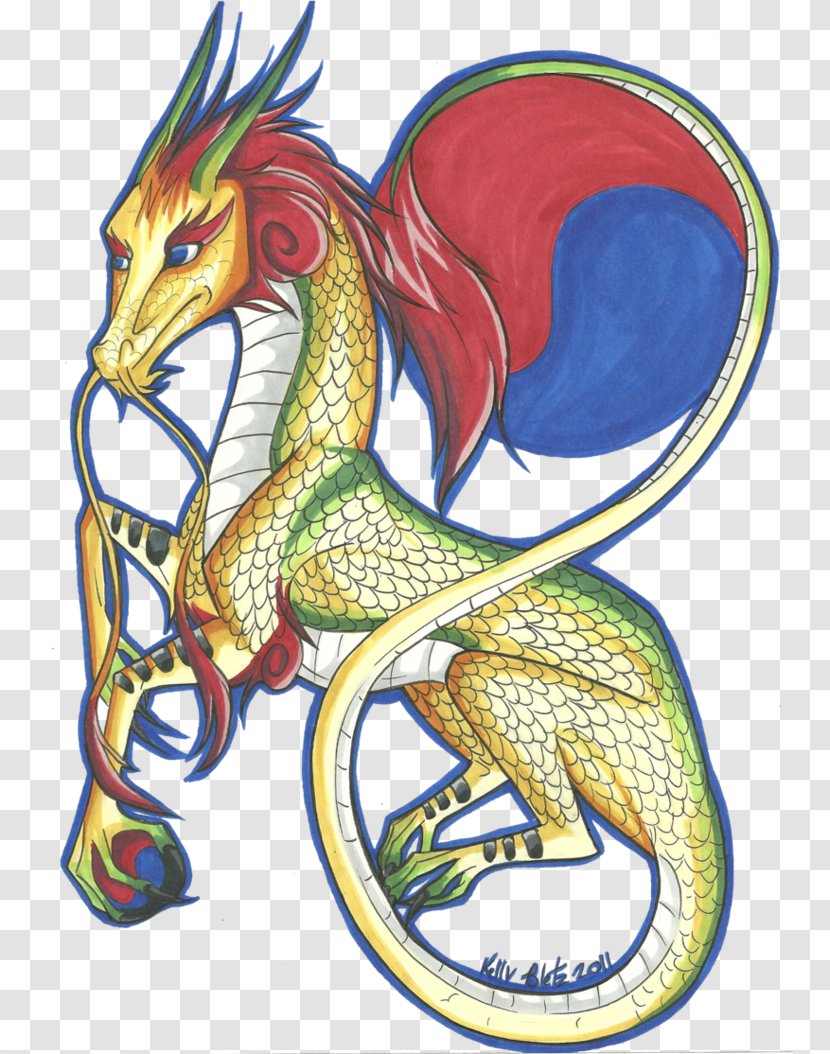 Korean Dragon Art Mythology - Korea - Flag Transparent PNG