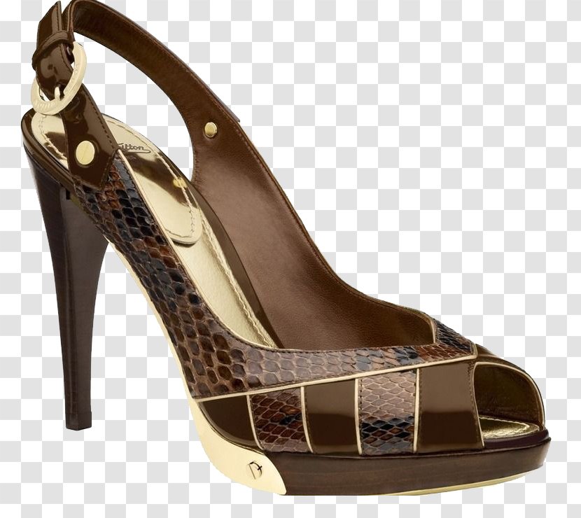 Court Shoe High-heeled Footwear Louis Vuitton Sandal - Beige - Ms. Snakeskin Sandals Transparent PNG