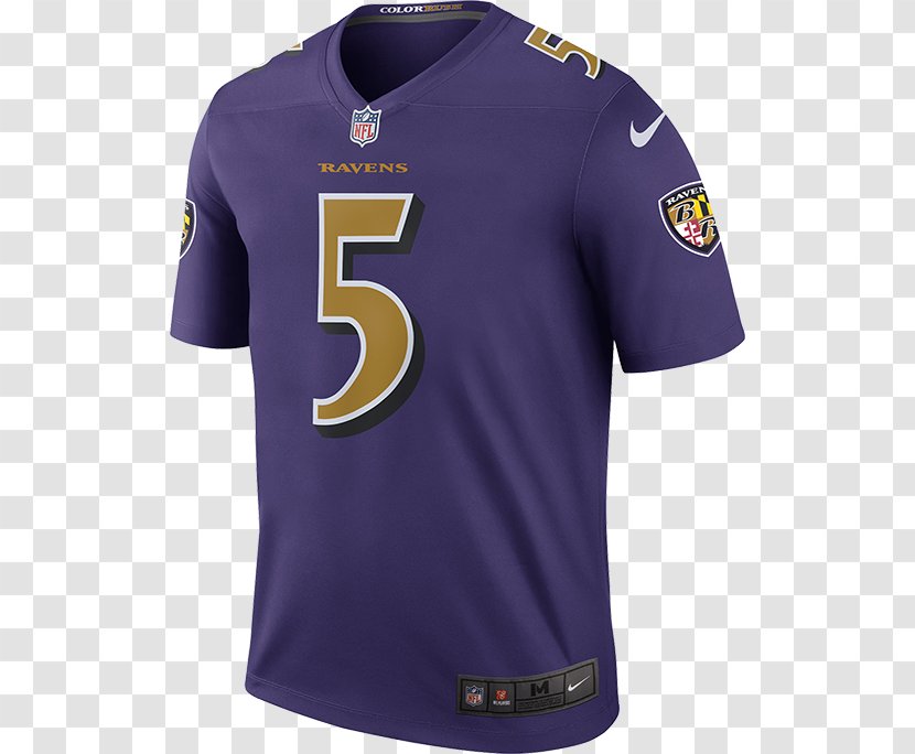 Baltimore Ravens T-shirt NFL Color Rush Jersey - Joe Flacco - Football Uniform Transparent PNG