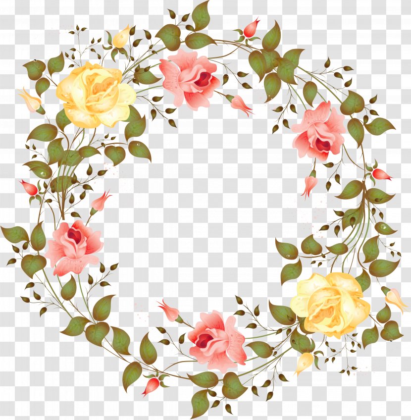 Paper Flower Clip Art - Garden Roses - Wreath Transparent PNG