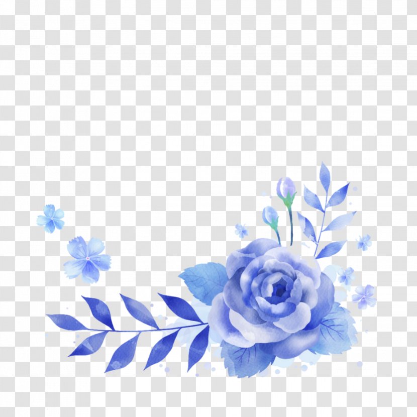 Blue Rose Garden Roses Watercolor Painting Stock Photography - Tree Transparent PNG
