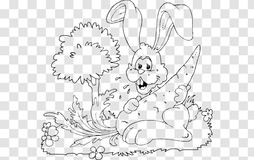 Easter Bunny European Rabbit Coloring Book Puppy - Cartoon Transparent PNG