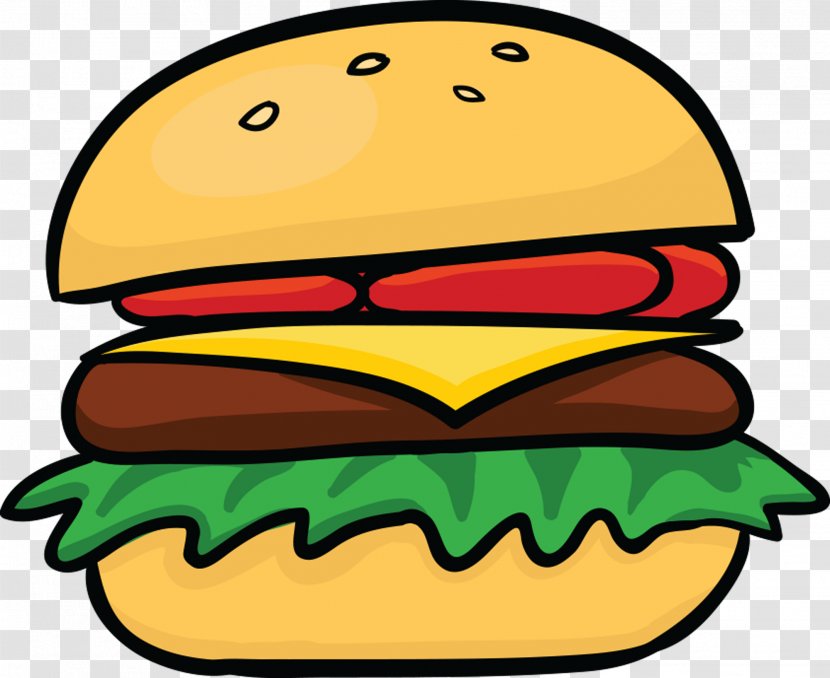 Hamburger Cheeseburger Hot Dog Veggie Burger Cartoon - Junk Food Transparent PNG