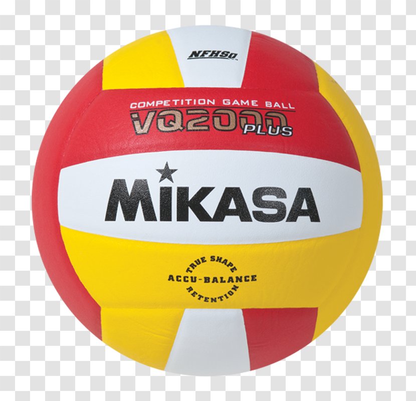 Mikasa Vq2000 Micro-Cell Indoor Volleyball Yellow Red Transparent PNG