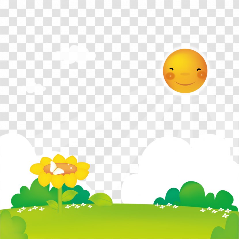 Euclidean Vector Cartoon - Flowering Plant - Green Landscape Transparent PNG