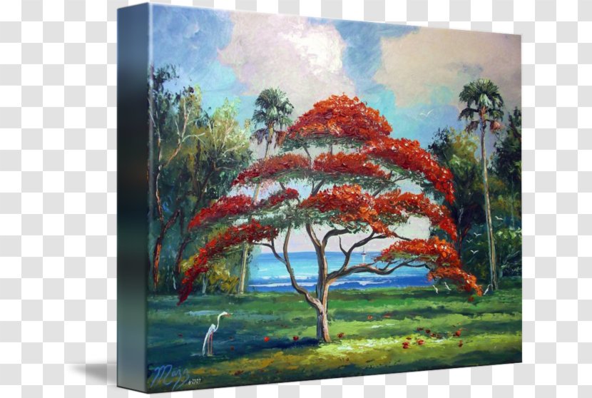 Oil Painting Art Landscape Acrylic Paint - Royal Poinciana Transparent PNG