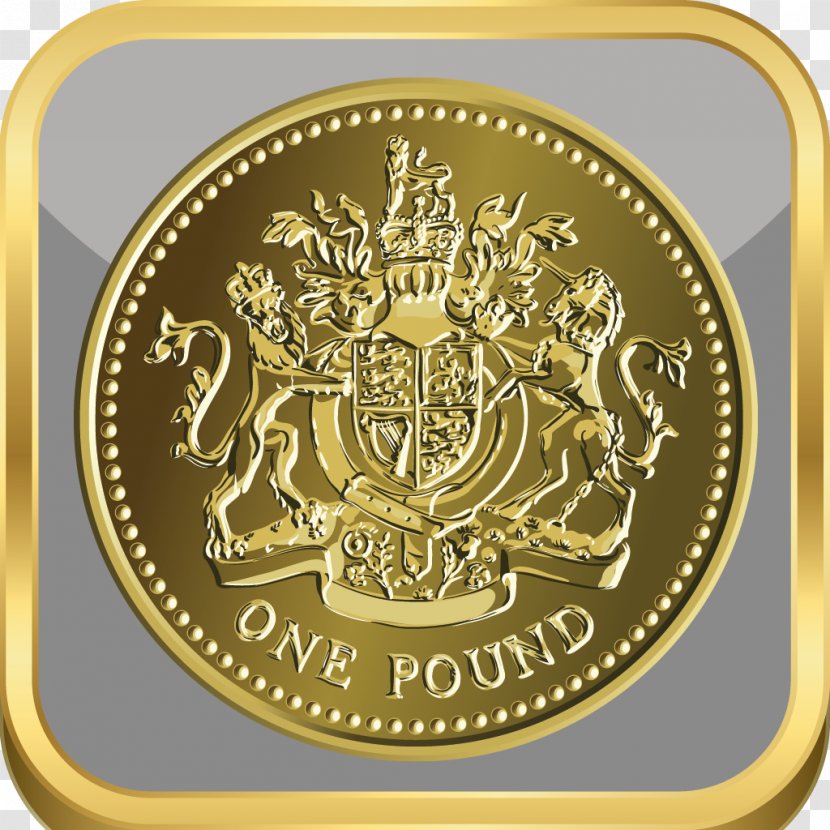 One Pound Sterling Royalty-free Clip Art - Coin - Vector Gold Coins Transparent PNG