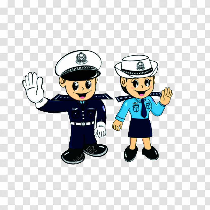 Police Officer Traffic Public Security Bureau - Drawing Transparent PNG