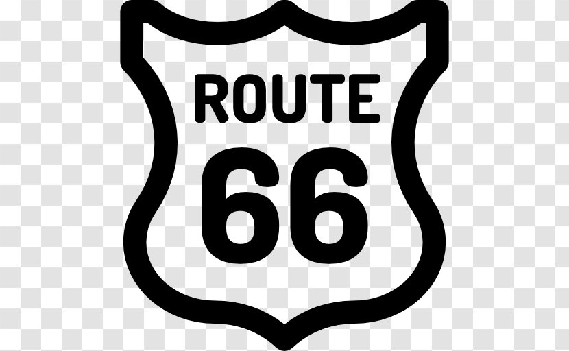 U.S. Route 66 Brand Logo Clip Art - Black And White Transparent PNG