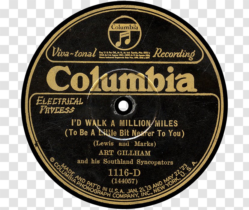 Columbia Records Sound Recording And Reproduction 78 RPM United States Record Label - Flower Transparent PNG