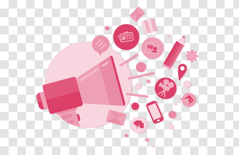 Social Media Digital Marketing Public Relations - Magenta Transparent PNG