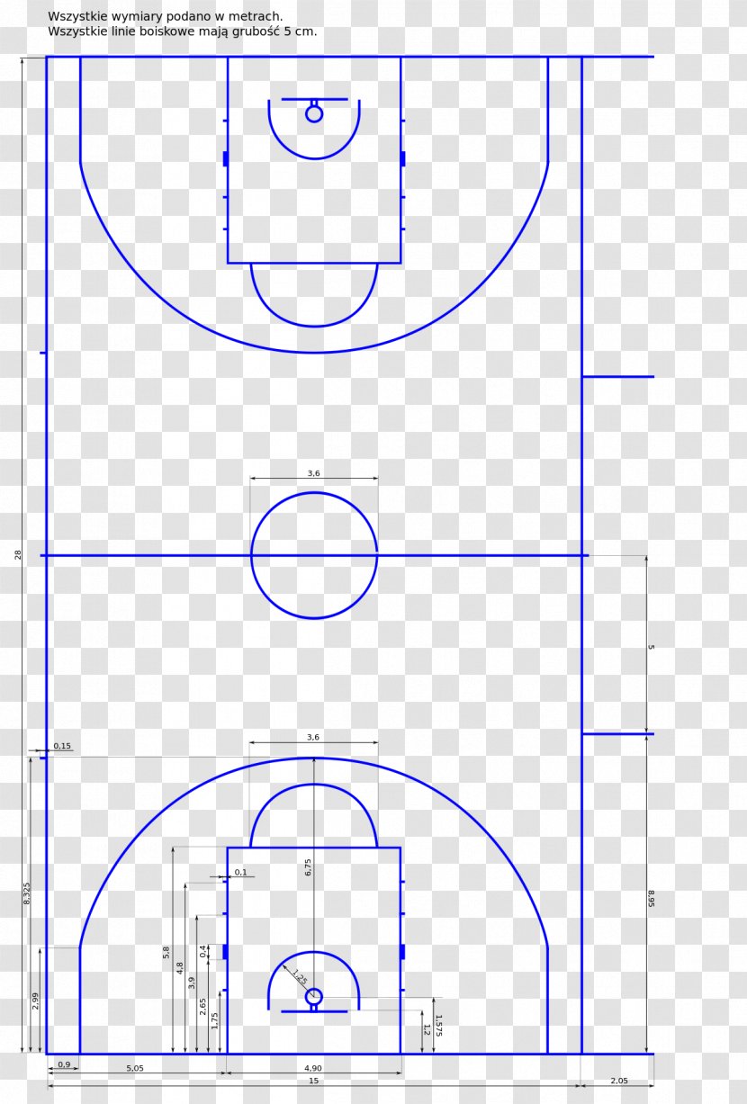 Basketball Court Oznaczenia Poziome Na Boisku Do Koszykówki Linia środkowa Boiska Koło środkowe - Text Transparent PNG