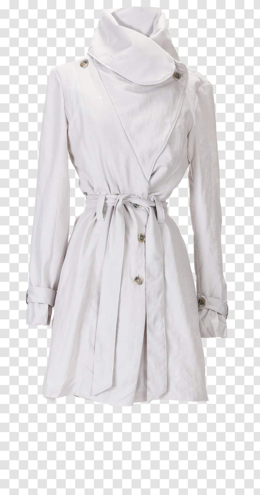 Trench Coat Overcoat Sleeve Dress - White Transparent PNG