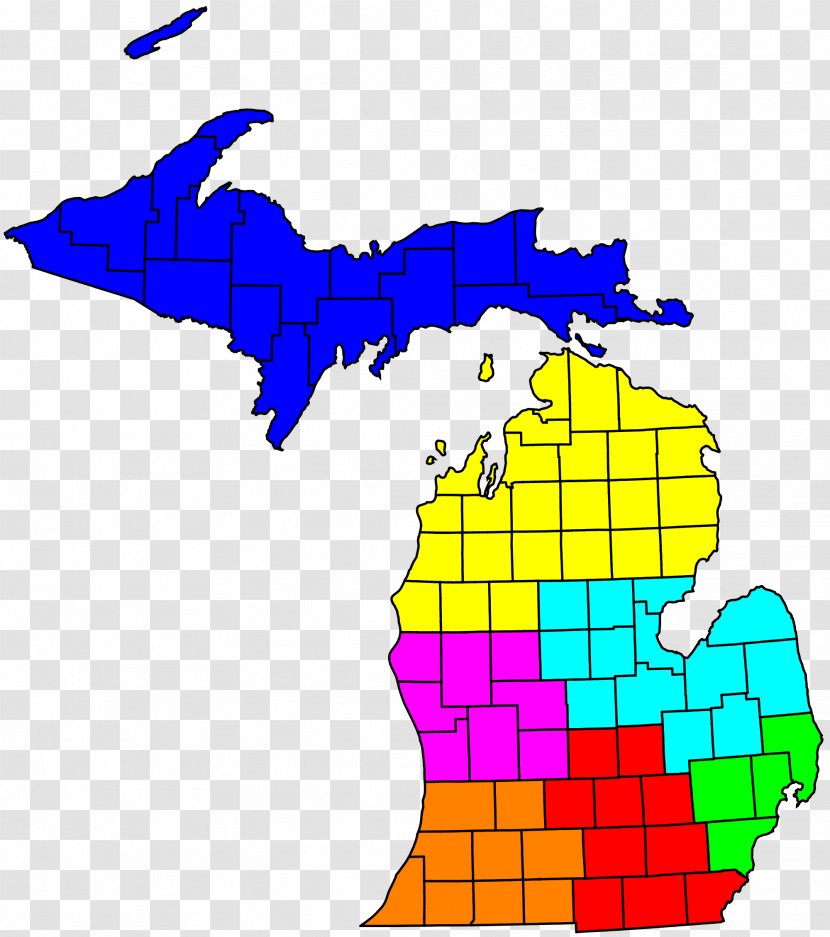 Flag Of Michigan Vector Map - Point Transparent PNG