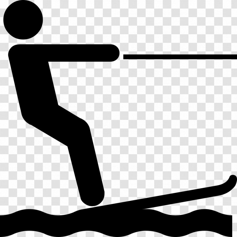 Water Skiing Sport Clip Art - Monochrome Photography - Pictogram Transparent PNG