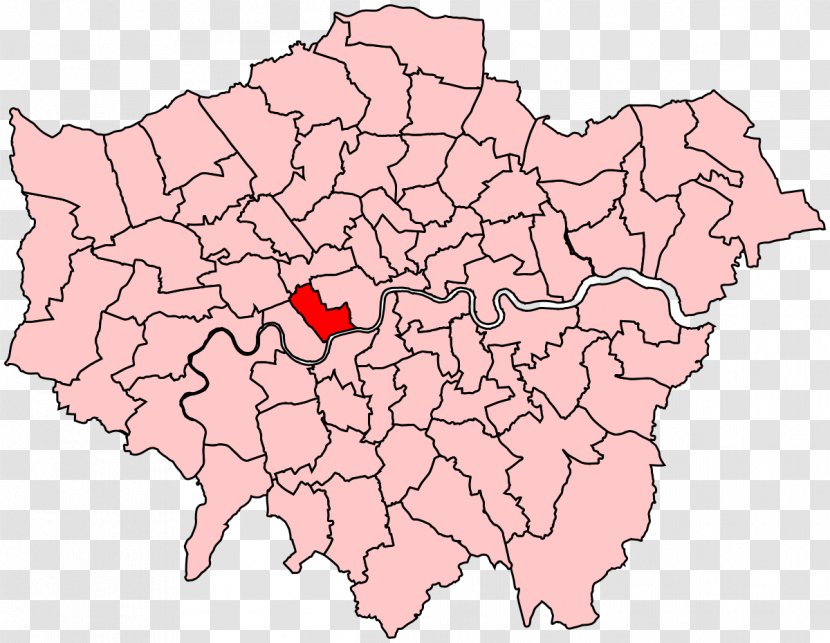 London Borough Of Southwark Sutton Lewisham Cities And Westminster Boroughs - Border - Map Transparent PNG