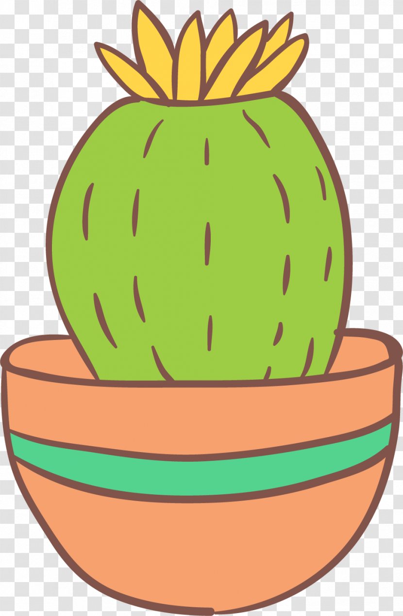 Pumpkin Cactaceae Clip Art - Flowerpot - Potted Cactus Cartoon Creative Transparent PNG