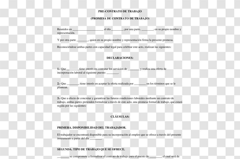 Document Employment Contract Labor - Certificate Templates Transparent PNG