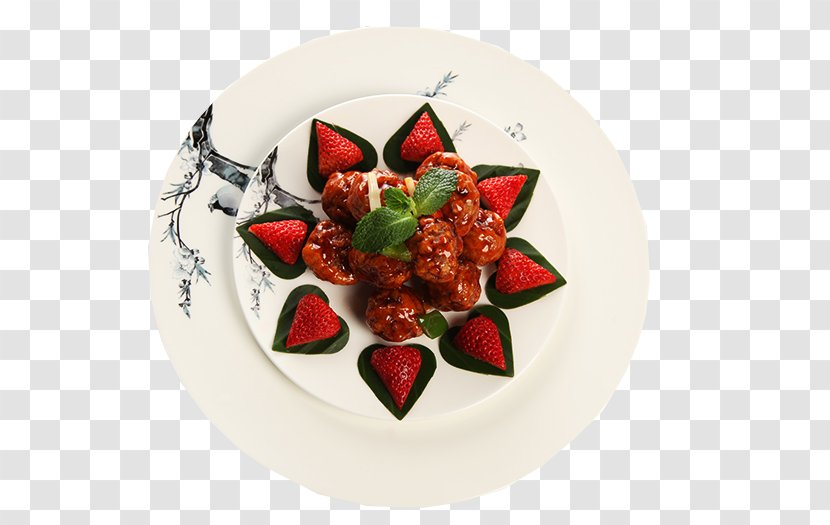 Strawberry Plate Dessert Dish - Fruit - Sweet And Sour Pork Transparent PNG