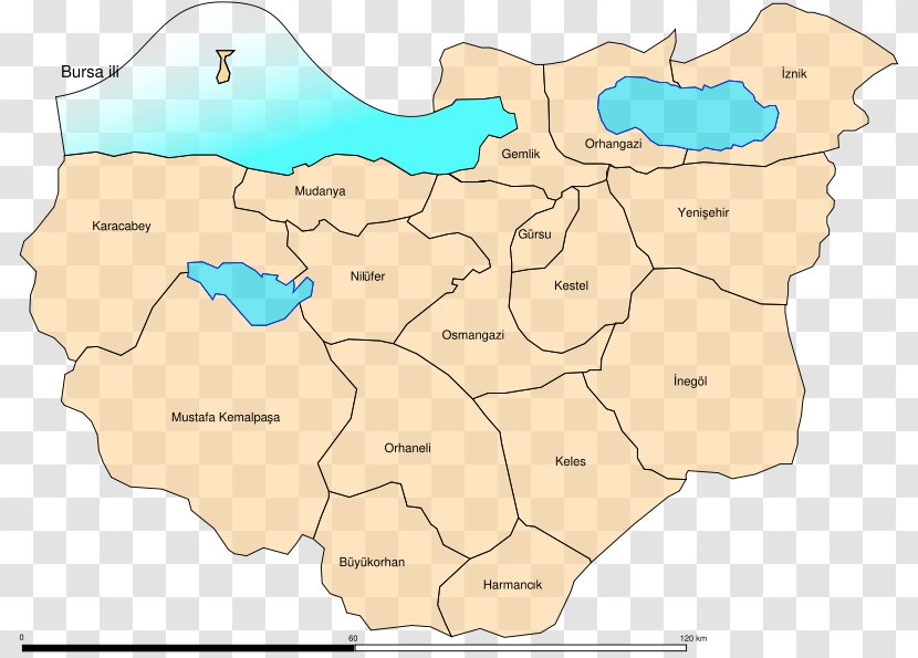 Mustafakemalpaşa Orhangazi İnegöl Orhaneli Gemlik - Map - Karacabey Transparent PNG