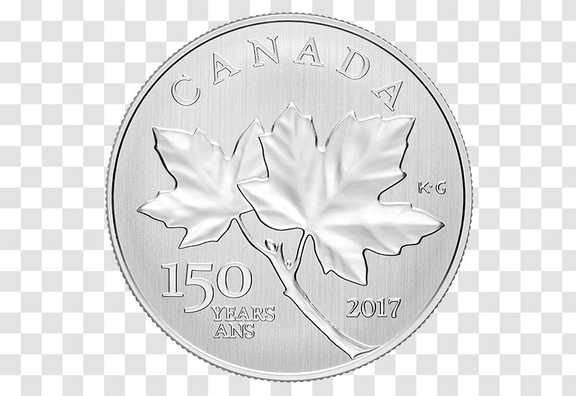 Coin 150th Anniversary Of Canada Silver Maple Leaf - Money - Mint Design Transparent PNG