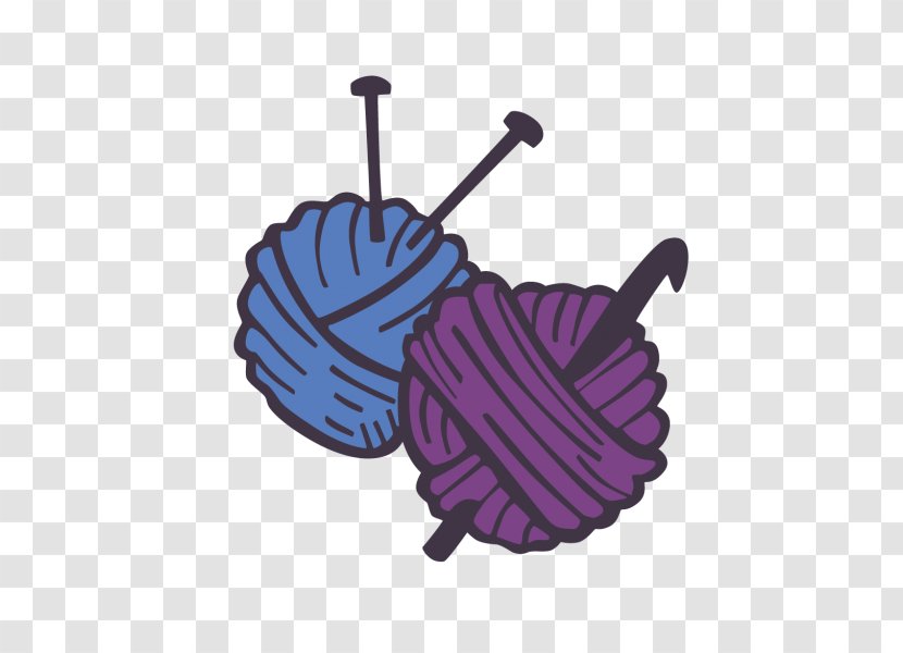 Crochet Clip Art Handicraft Knitting - Violet - Arts And Craft Transparent PNG