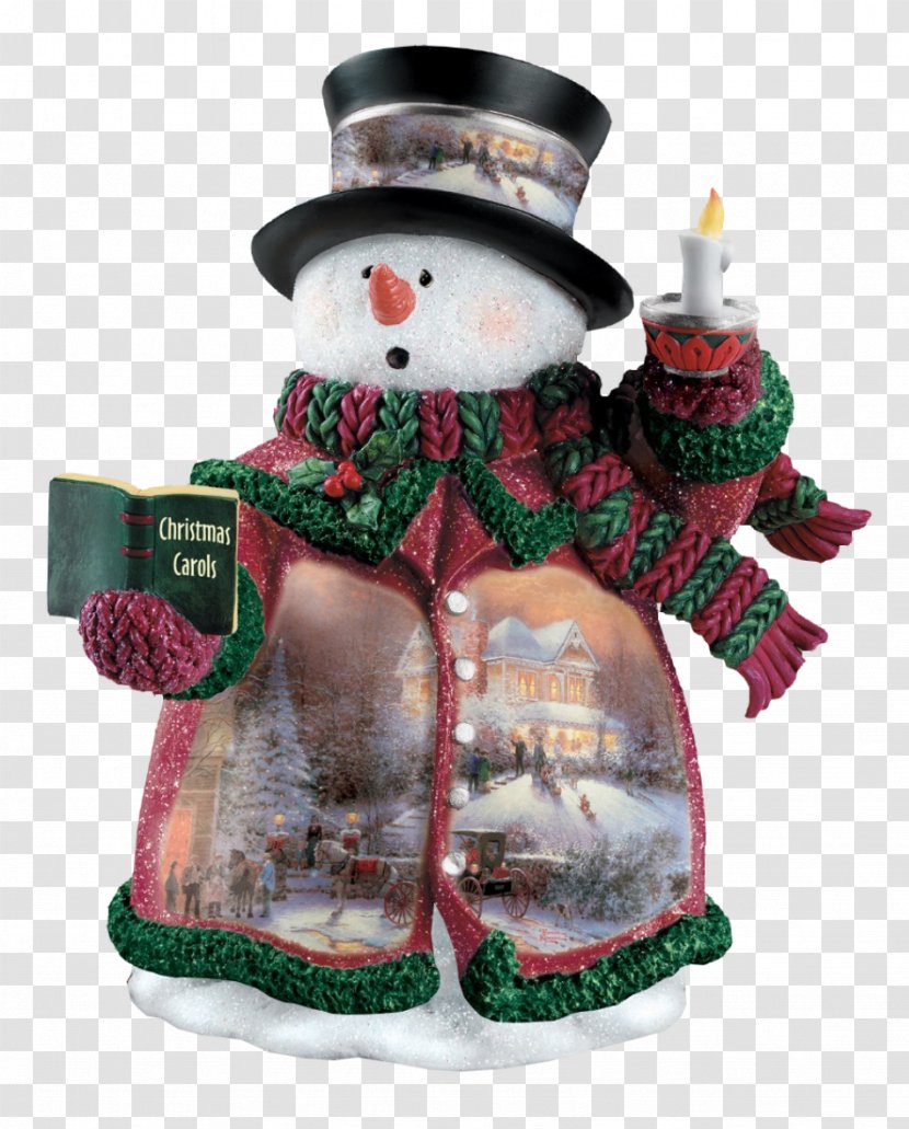 Santa Claus Sunday Evening Sleigh Ride Snowman Figurine Christmas - Bradford Exchange Transparent PNG