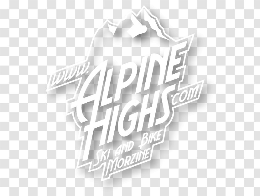 Portes Du Soleil Les Gets Alpine Highs Chalet Skiing - Black And White - Logo Transparent PNG