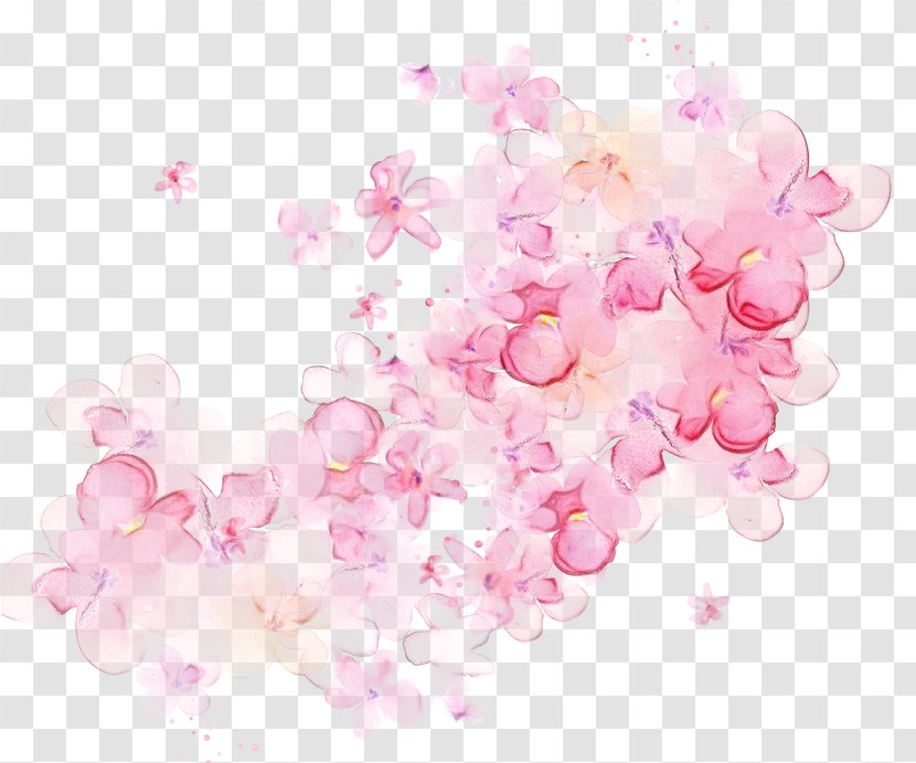 Purple Watercolor Flower - Paint - Cherry Blossom Transparent PNG