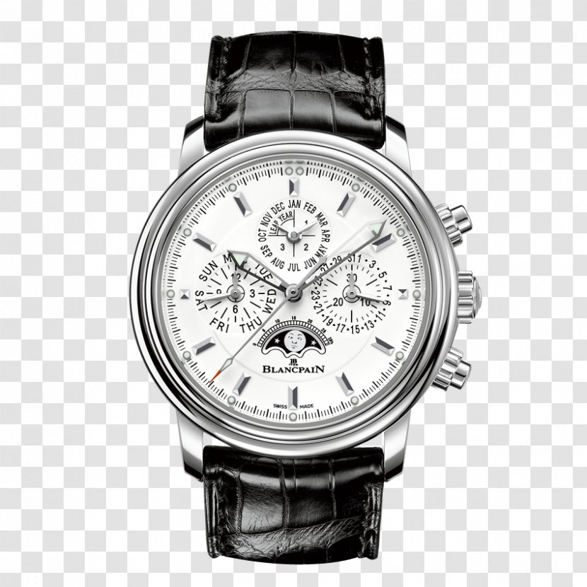 Villeret Le Brassus Blancpain Watch Flyback Chronograph - Silver Watches Male Table Transparent PNG