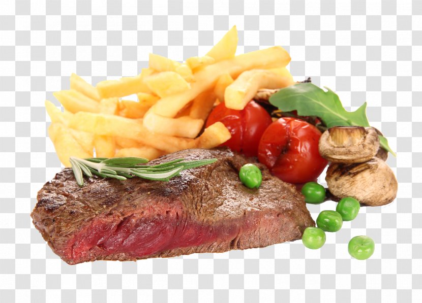 Beefsteak French Fries Barbecue Grill Steak Frites Meat - Veal Transparent PNG