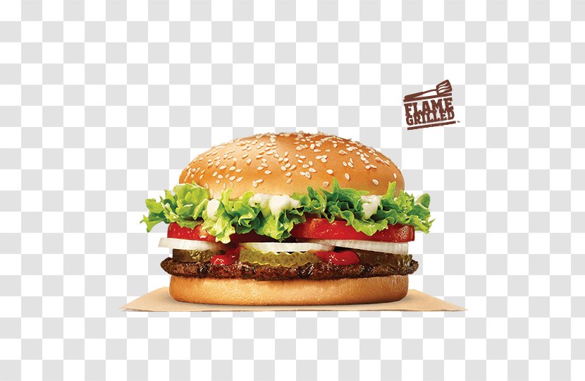 Whopper Hamburger Fast Food Chicken Sandwich Cheeseburger - Burger King Transparent PNG