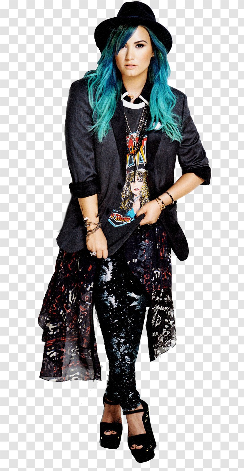Demi Lovato Smurfette The X Factor (U.S.) Nylon - Costume - Blue Hair Transparent PNG