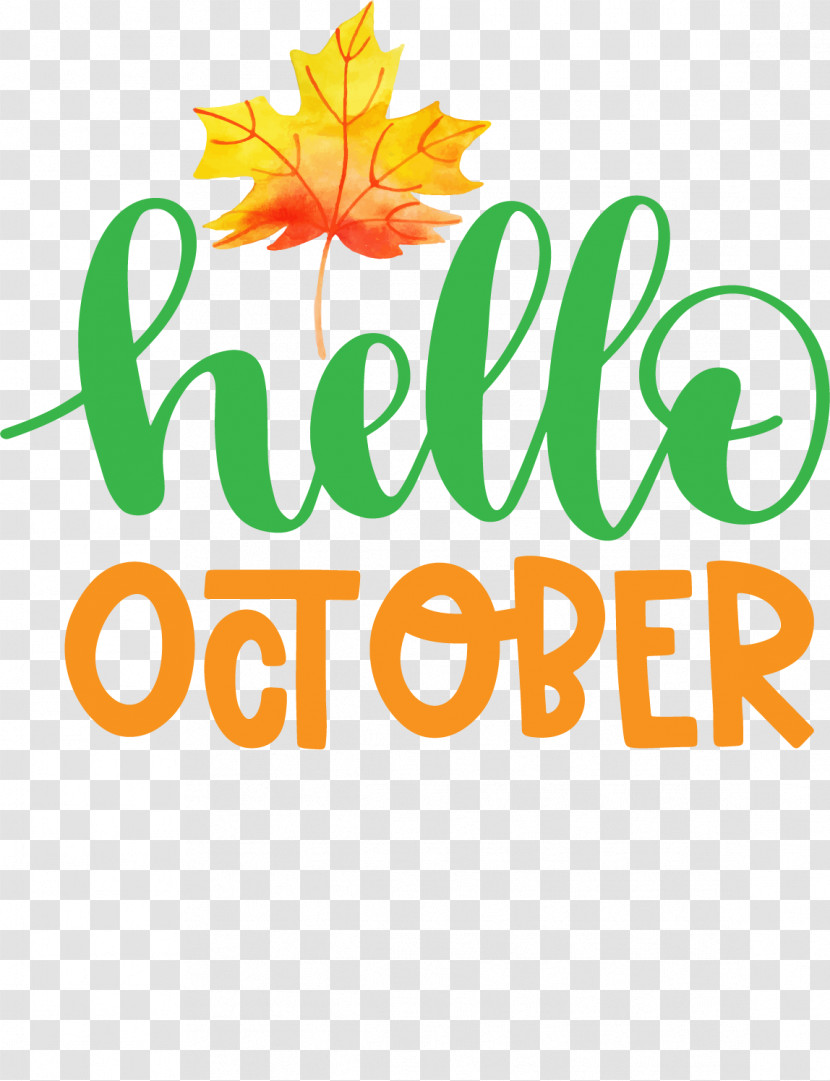 Hello October Autumn Transparent PNG