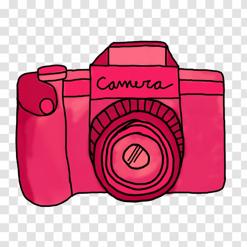 Camera Cartoon Drawing Clip Art - Text - Pink Cliparts Transparent PNG