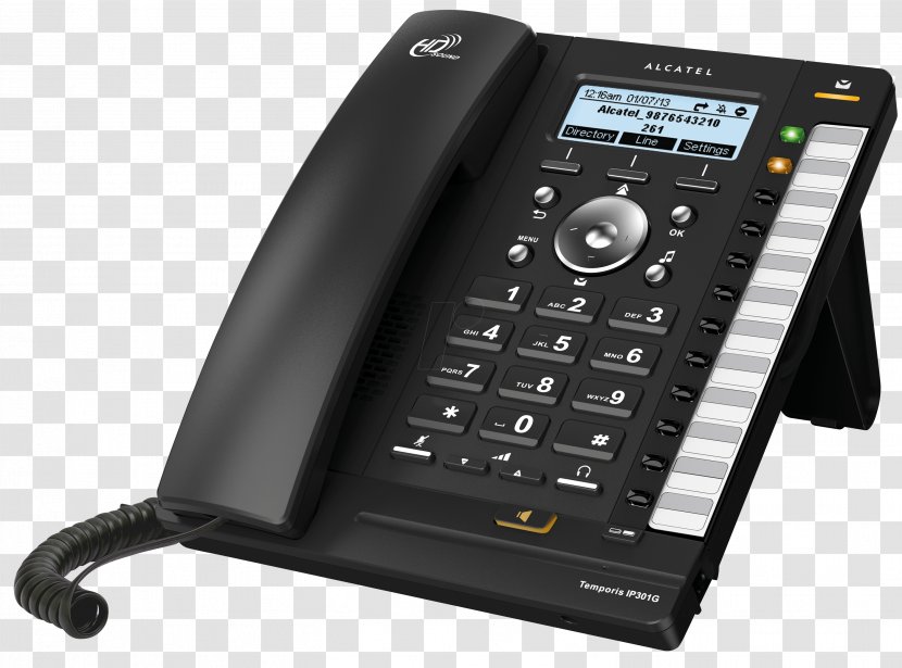 VoIP Phone Telephone Voice Over IP Alcatel Mobile Temporis IP301G - Business System - Digital Enhanced Cordless Telecommunications Transparent PNG