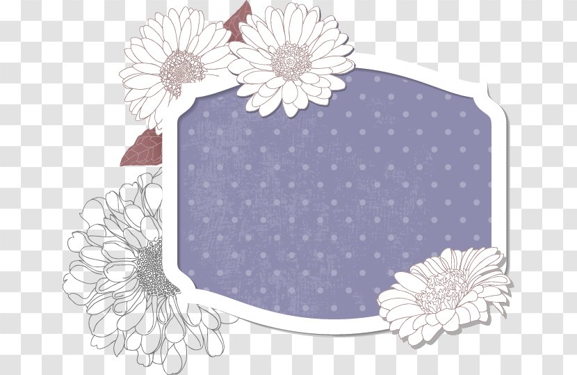 Purple Pink - Violet - Fresh And Romantic Flowers Border Transparent PNG