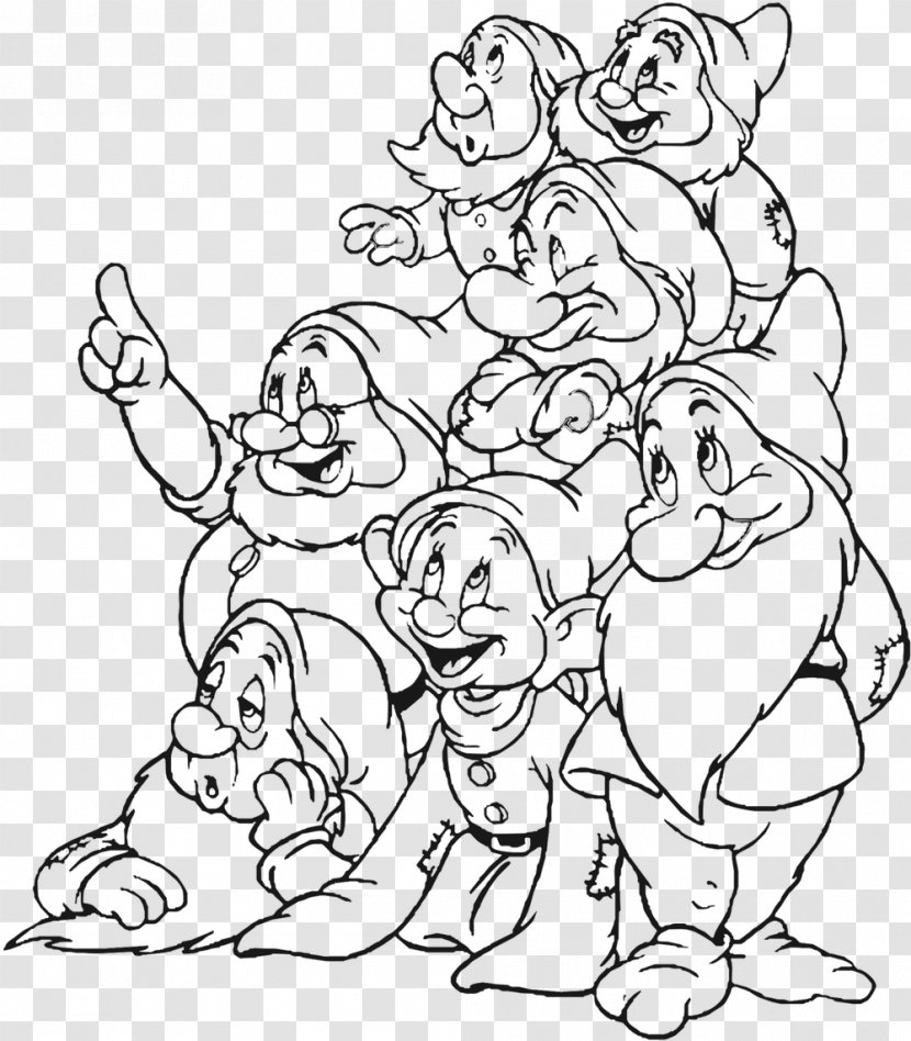 Snow White Seven Dwarfs Grumpy Coloring Book - Silhouette - And The Transparent PNG