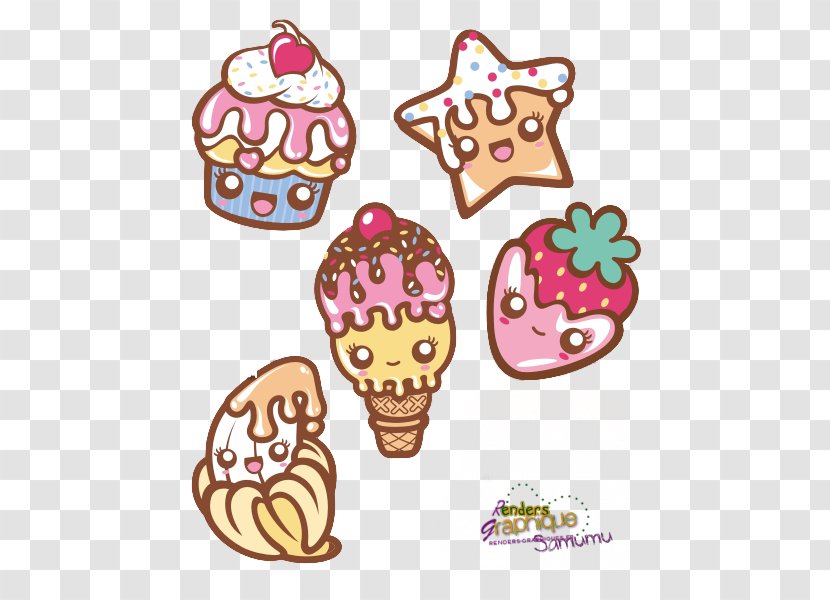 Ice Cream Cones Cupcake Sundae - Kavaii Transparent PNG