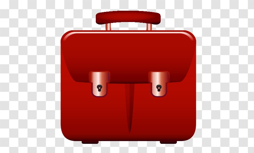 Suitcase Briefcase - Red - Cartoon Transparent PNG