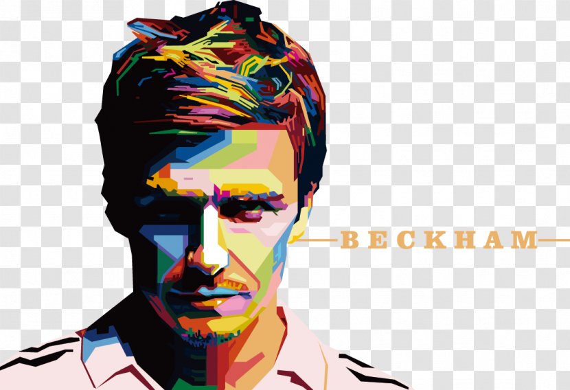 David Beckham Portrait Art - Wpap - COLORFUL Avatar Transparent PNG