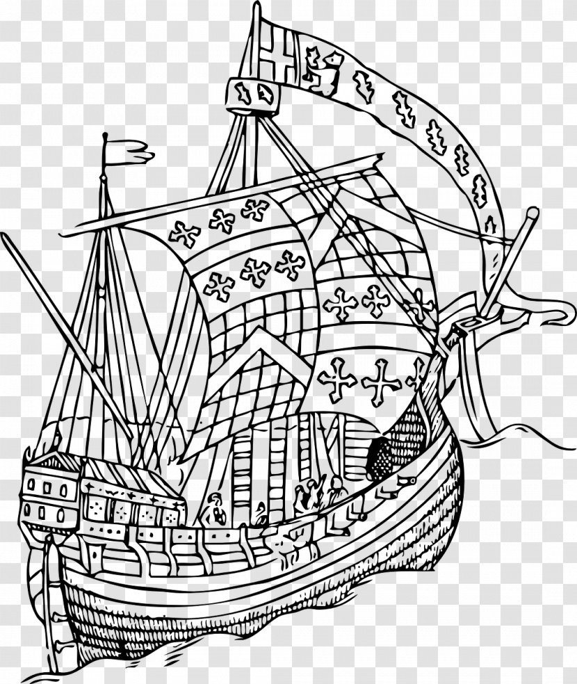 15th Century Ship Clip Art - Of The Line Transparent PNG