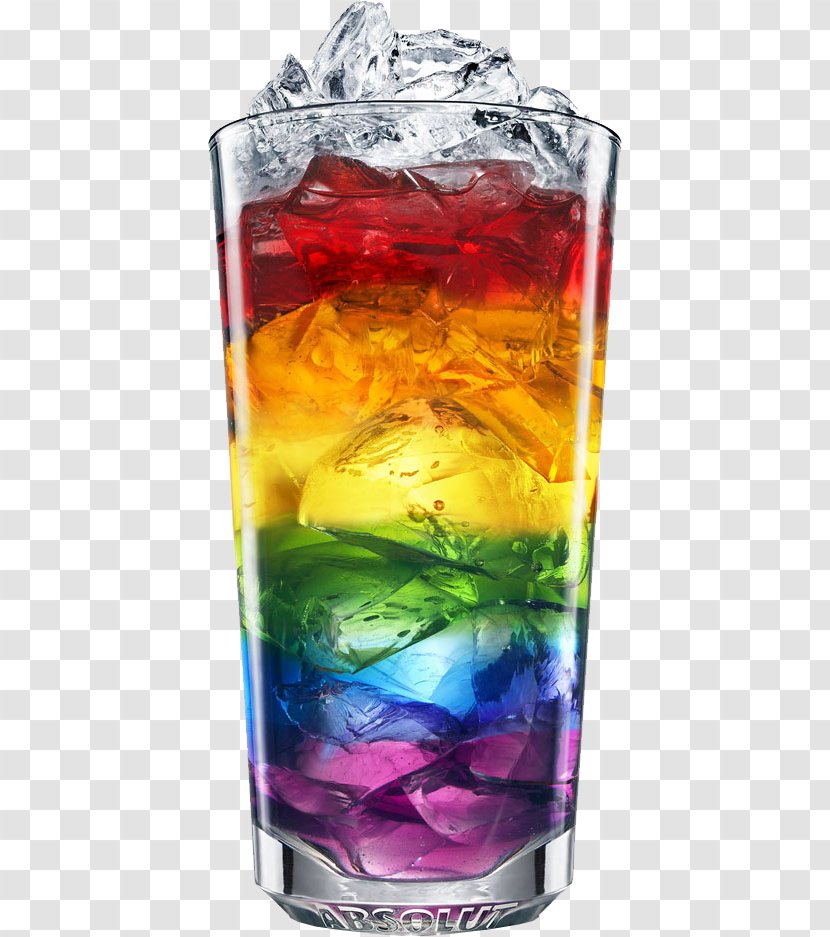 Fizzy Drinks Cocktail Rainbow Cookie Non-alcoholic Drink Ice Cube - Glass Transparent PNG