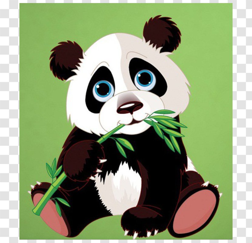 Giant Panda Bear Red Cuteness Drawing - Canvas Print Transparent PNG