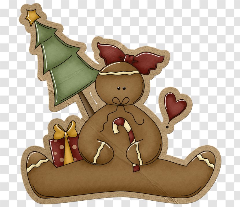 Gingerbread House Man Christmas Ornament - Cartoon - Silhouette Transparent PNG