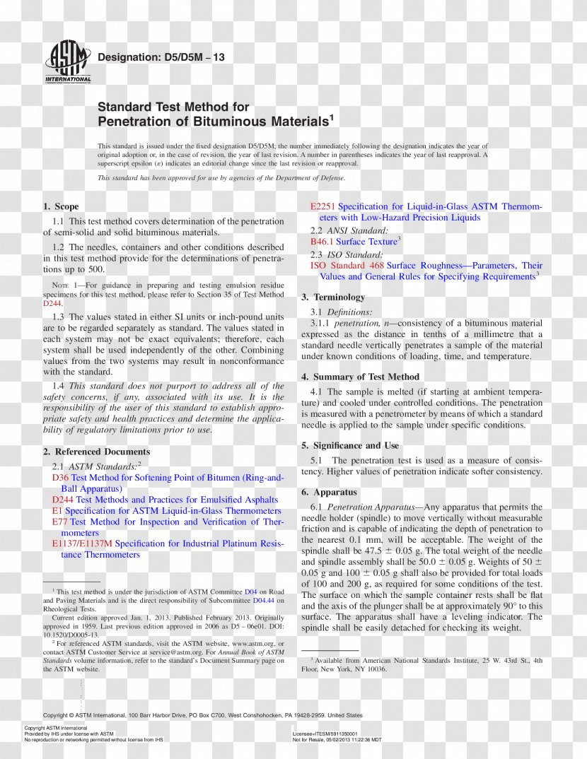 Document Technical Standard ASTM International Specification PDF - Pdf - Liquid Transparent PNG