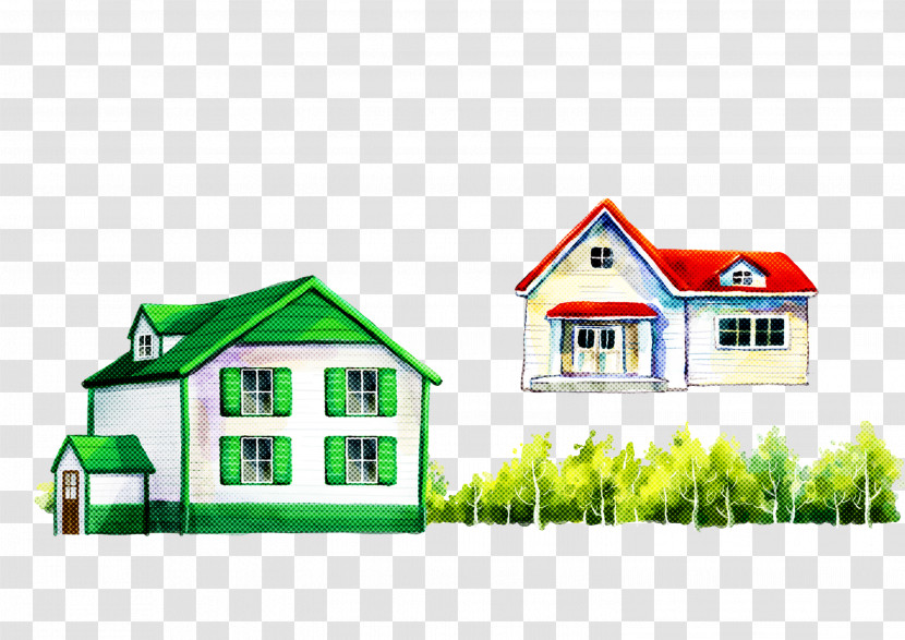 Home House Property Roof Green Transparent PNG